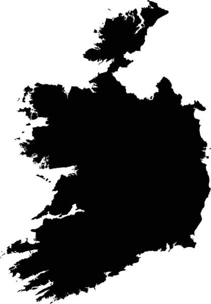 Black Cmyk在透明背景下绘制的欧洲岛国详细平面模板图 — 图库矢量图片