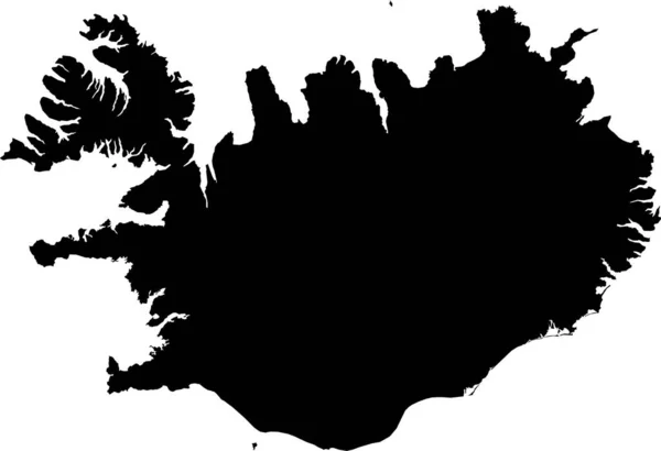 Black Cmyk Cor Detalhada Mapa Estêncil Plano País Europeu Iceland —  Vetores de Stock