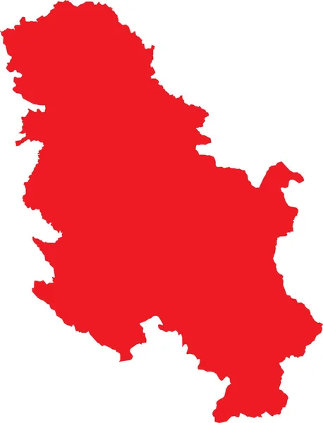 Carte Détaillée Pochoir Plat Couleur Cmjn Rouge Pays Européen Serbie — Image vectorielle