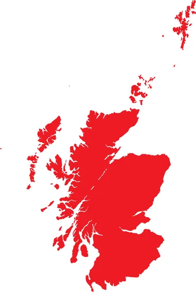 Red Cmyk Színes Részletes Lapos Stencil Térkép Európai Ország Scotland — Stock Vector