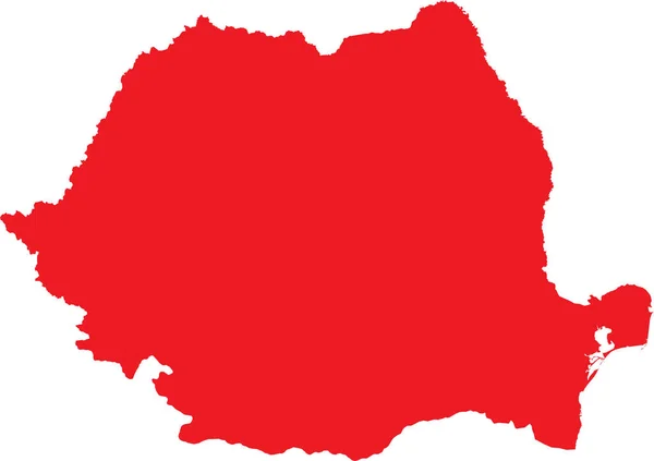 透明背景下的欧洲国家罗马尼亚红色Cmyk详细平面模板图 — 图库矢量图片