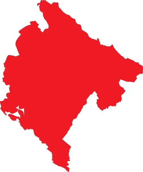 Red Cmyk Color Detailed Flat Stencil Map European Country Montenegro — стоковий вектор