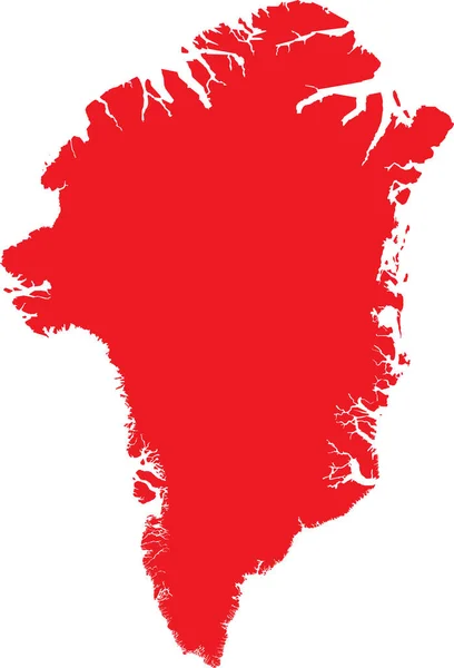 Carte Détaillée Pochoir Plat Couleur Cmjn Rouge Pays Européen Greenland — Image vectorielle