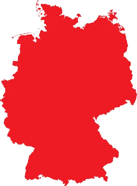 Red Cmyk Cor Detalhada Mapa Estêncil Plano País Europeu Alemanha — Vetor de Stock