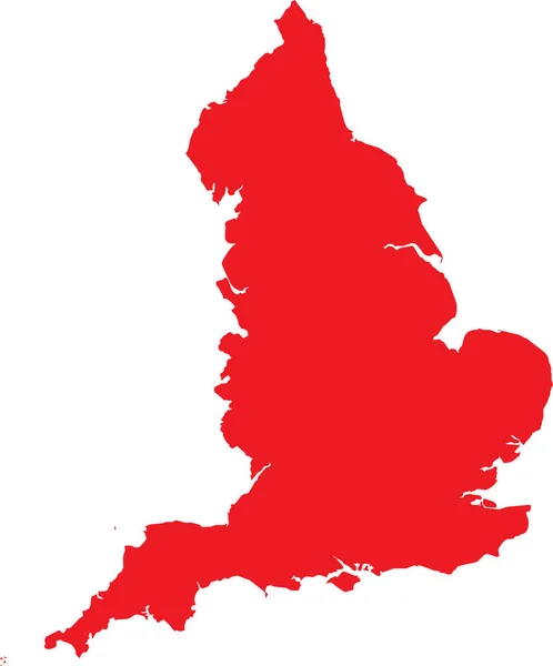 Red Cmyk Color Detailed Flat Stencil Map European Country England — стоковий вектор