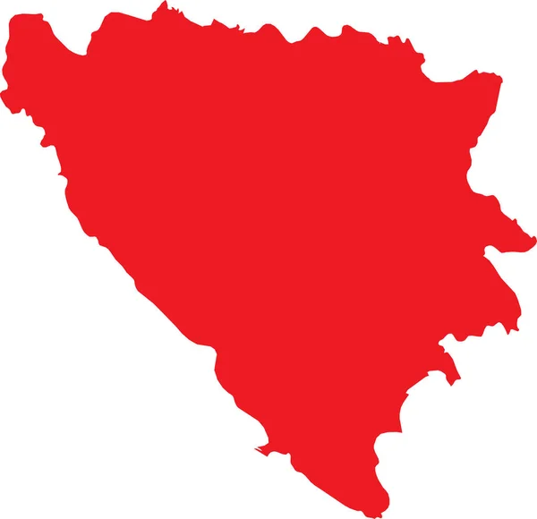 Red Cmyk Color Detailed Flat Stencil Map European Country Bosnia — стоковий вектор