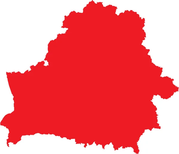 Rot Cmyk Farbig Detaillierte Flache Schablonenkarte Des Europäischen Landes Belarus — Stockvektor