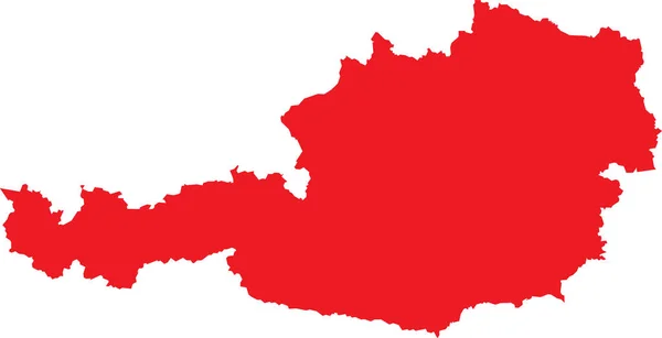 Colore Rosso Cmyk Dettagliata Mappa Stencil Piatto Del Paese Europeo — Vettoriale Stock
