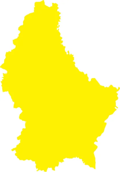 Yellow Cmyk Cor Detalhada Mapa Estêncil Plano País Europeu Luxemburgo — Vetor de Stock