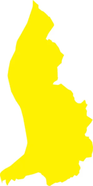 Yellow Cmyk色透明背景上のLiechtensteinのヨーロッパ国の詳細なフラットステンシルマップ — ストックベクタ