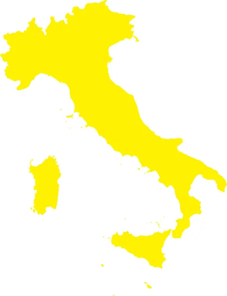 stock vector YELLOW CMYK color detailed flat stencil map of the European country of ITALY on transparent background
