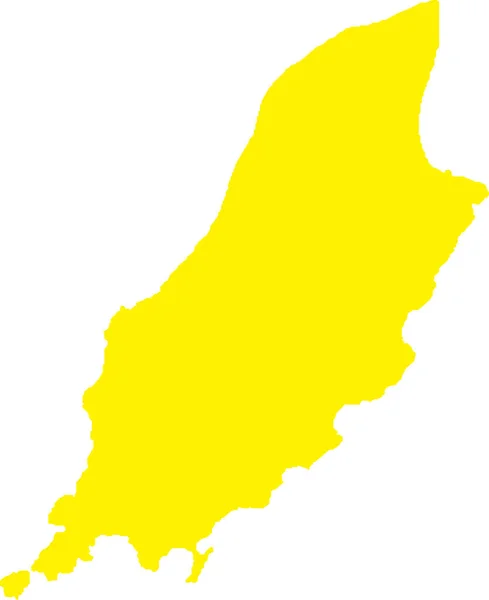 Yellow Cmyk Cor Detalhada Mapa Estêncil Plano País Europeu Isle —  Vetores de Stock