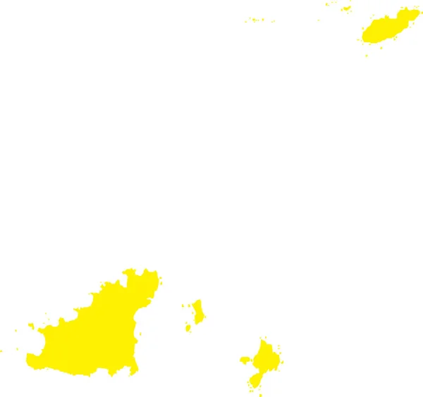 Yellow Cmyk Színes Részletes Lapos Stenciltérkép Európai Ország Guernsey Átlátszó — Stock Vector