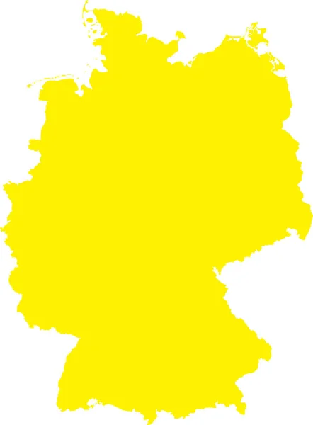 Yellow Cmykカラー透明背景にドイツの欧州諸国の詳細なフラットステンシルマップ — ストックベクタ