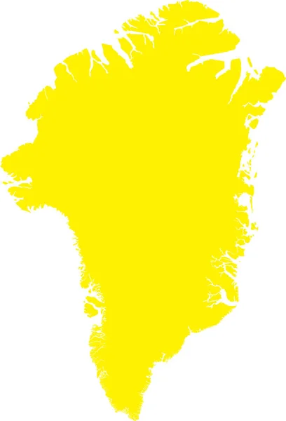 Yellow Cmyk Cor Detalhada Mapa Estêncil Plano País Europeu Greenland — Vetor de Stock