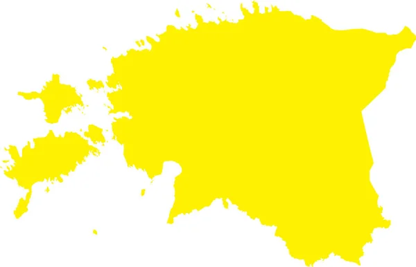 欧洲国家Estonia透明背景下的Yellow Cmyk彩色详细平面模板图 — 图库矢量图片