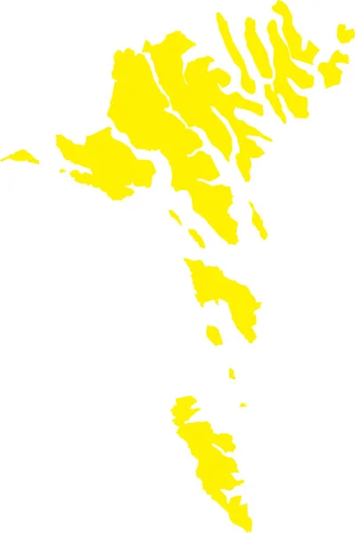 Желтый Cmyk Цветная Подробная Плоская Трафаретная Карта Европейской Страны Faroe — стоковый вектор
