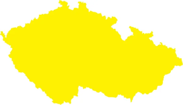 Желтый Cmyk Цветная Подробная Плоская Трафаретная Карта Европейской Страны Чешская — стоковый вектор