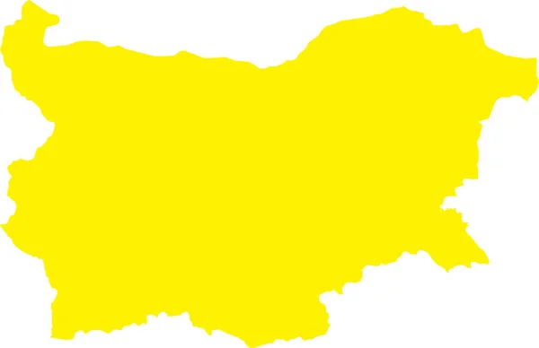 Jaune Cmjn Couleur Détaillée Carte Pochoir Plat Pays Européen Bulgarie — Image vectorielle