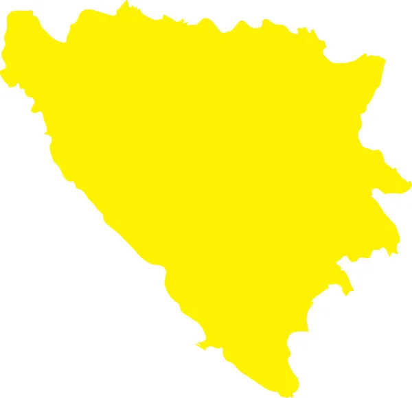 Yellow Cmyk Cor Detalhada Mapa Estêncil Plano País Europeu Bósnia —  Vetores de Stock