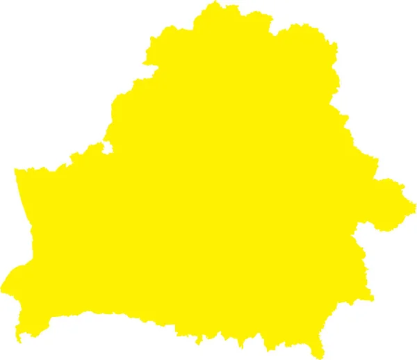 Yellow Cmyk Cor Detalhada Mapa Estêncil Plano País Europeu Belarus —  Vetores de Stock