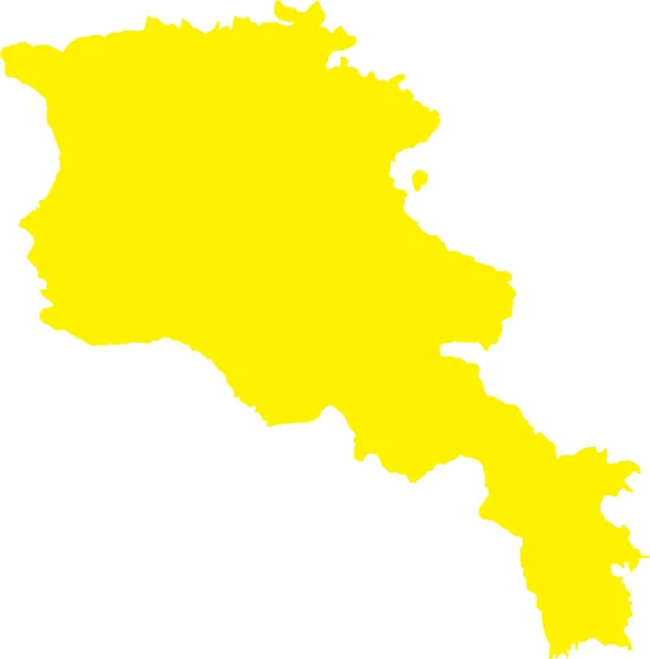 Yellow Cmyk Cor Detalhada Mapa Estêncil Plano País Europeu Armenia — Vetor de Stock