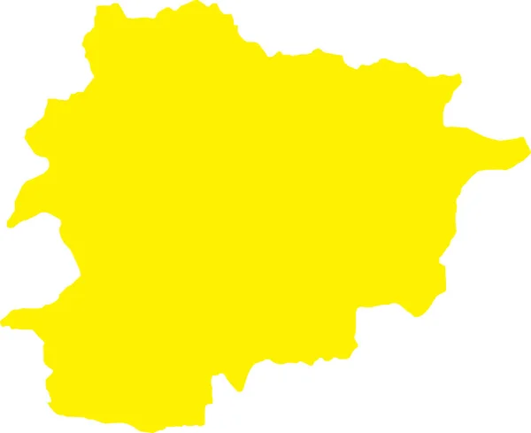 Желтый Cmyk Цветная Подробная Плоская Трафаретная Карта Европейской Страны Andorra — стоковый вектор