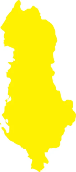 Желтый Cmyk Цветная Подробная Плоская Трафаретная Карта Европейской Страны Албании — стоковый вектор
