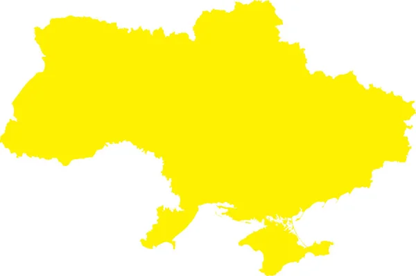 Желтый Cmyk Цветной Детальная Плоская Трафаретная Карта Европейской Страны Ukine — стоковый вектор