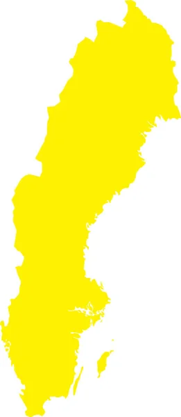 Gelb Cmyk Farbig Detaillierte Flache Schablonenkarte Des Europäischen Landes Schweden — Stockvektor