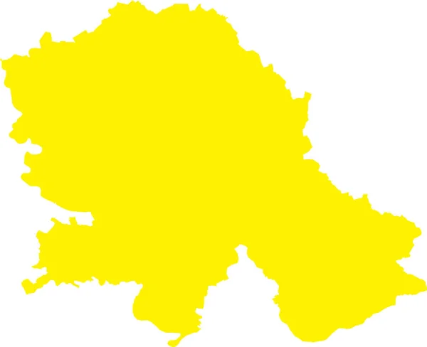 Yellow Cmyk Cor Detalhada Mapa Estêncil Plano País Europeu Vojvodina — Vetor de Stock