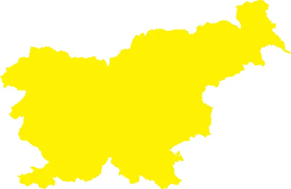 Yellow Cmyk Color Detailed Flat Stencil Map European Country Slovenia — Stock Vector