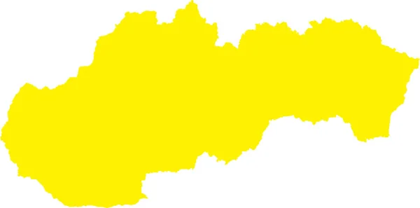 Jaune Cmjn Couleur Détaillée Carte Pochoir Plat Pays Européen Slovaquie — Image vectorielle