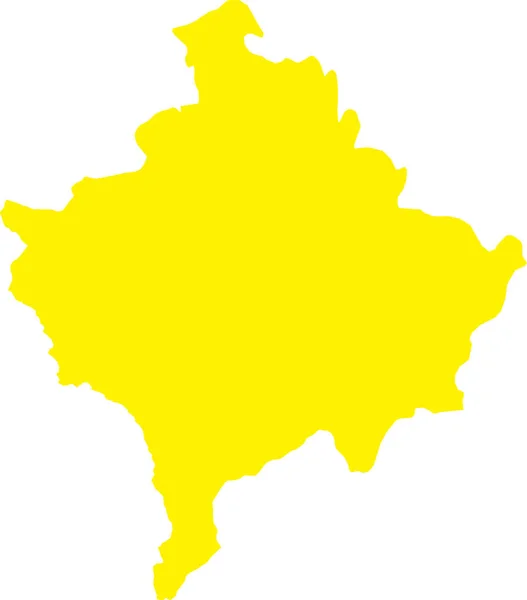 Jaune Cmjn Couleur Détaillée Carte Pochoir Plat Pays Européen Kosovo — Image vectorielle