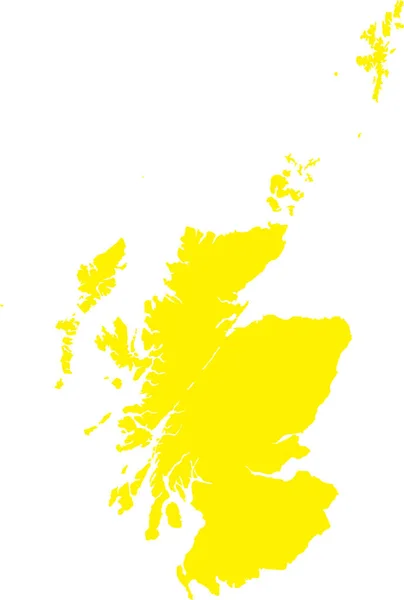 Yellow Cmyk Színes Részletes Lapos Stencil Térkép Európai Ország Scotland — Stock Vector