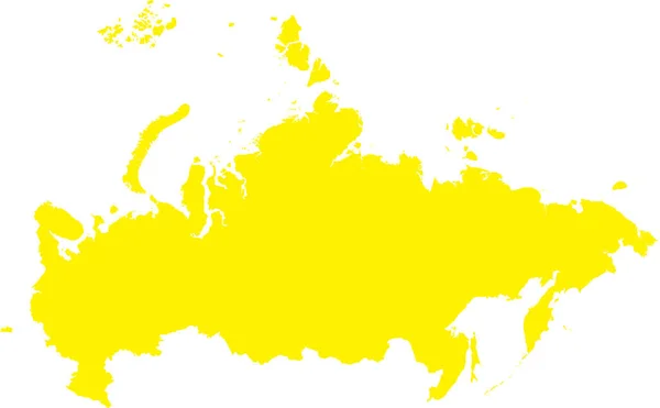 Колір Yellow Cmyk Деталізує Пласку Мапу Олівців Європейської Країни Russia — стоковий вектор