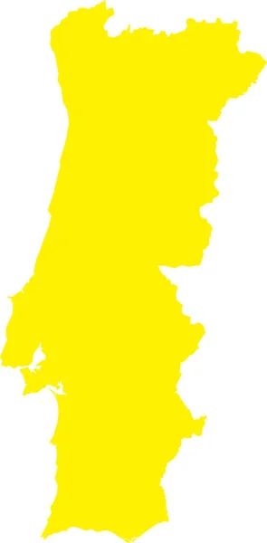 Yellow Cmyk Cor Detalhada Mapa Estêncil Plano País Europeu Portugal — Vetor de Stock