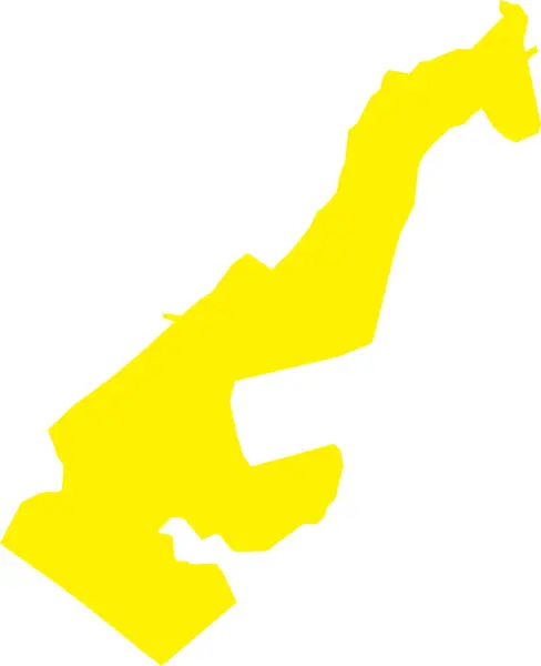 透明背景にモナコの欧州諸国の黄色Cmykカラー詳細なフラットステンシルマップ — ストックベクタ