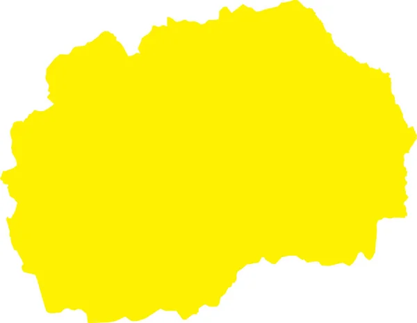 Giallo Cmyk Colore Dettagliato Mappa Stencil Piatto Del Paese Europeo — Vettoriale Stock