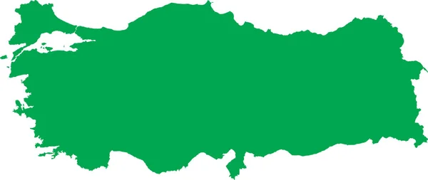 緑のCmyk色透明な背景にトルコのヨーロッパの国の詳細なフラットステンシルマップ — ストックベクタ