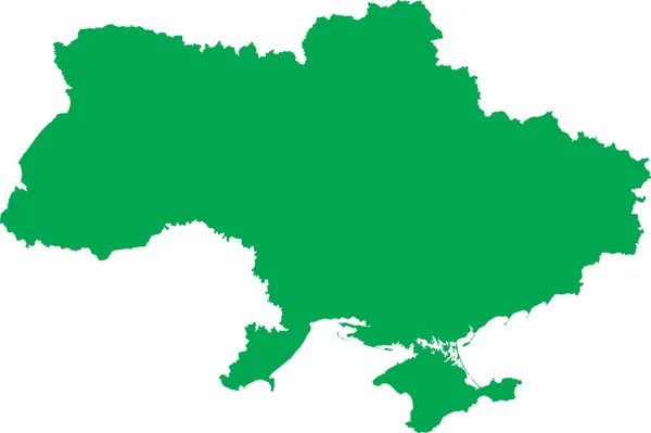 Zelená Cmyk Barva Detailní Plochý Vzor Mapa Evropské Země Ukraine — Stockový vektor