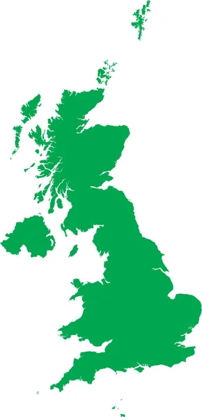 绿色Cmyk色泽详细的英国欧洲国家透明背景平面模板图 — 图库矢量图片