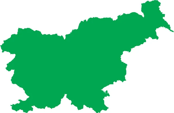 Gröna Cmyk Färg Detaljerad Platt Stencil Karta Över Det Europeiska — Stock vektor