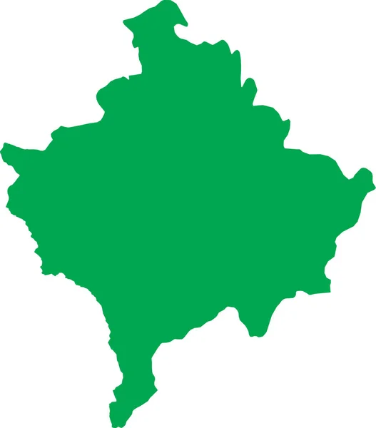Zelená Cmyk Barva Detailní Plochý Vzor Mapa Evropské Země Kosovo — Stockový vektor