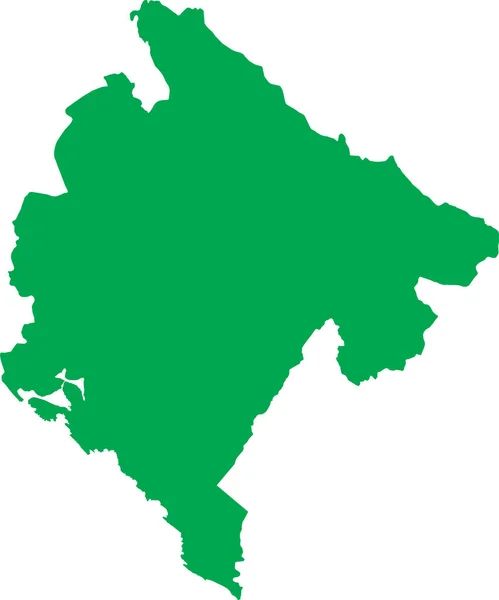 Green Cmyk Кольорова Детальна Карта Плоского Трафарету Європейської Країни Montenegro — стоковий вектор