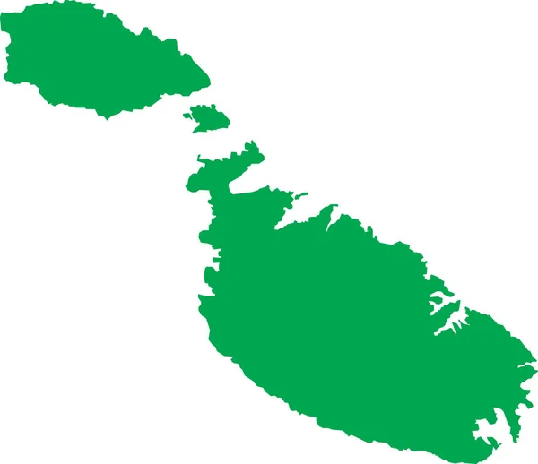 透明背景下的欧洲国家Malta绿色Cmyk详细平面模板图 — 图库矢量图片
