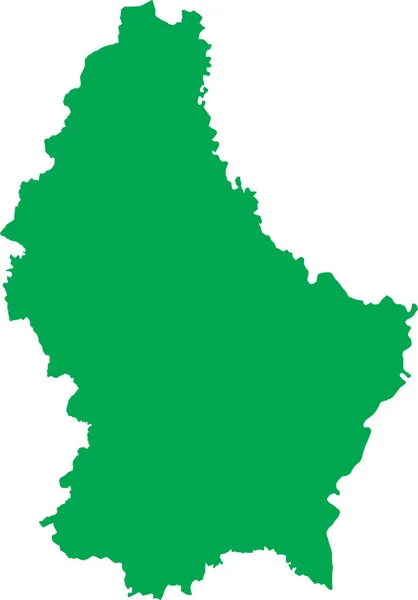 透明背景にLuxembourgのヨーロッパ国の緑のCmyk色の詳細なフラットステンシルマップ — ストックベクタ
