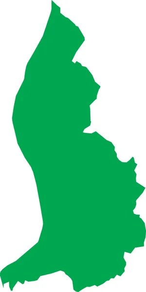 透明な背景の上にライヒテンシュタインのヨーロッパ国の緑のCmyk色の詳細なフラットステンシルマップ — ストックベクタ