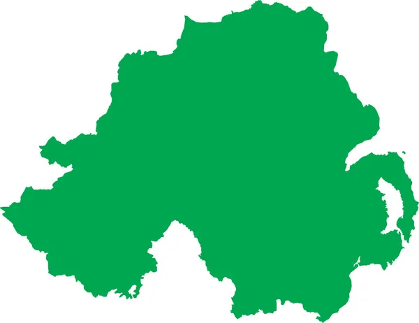 Green Cmyk Cor Detalhada Mapa Estêncil Plano País Europeu Irlanda — Vetor de Stock