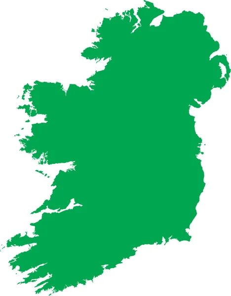 Zöld Cmyk Színes Részletes Lapos Stenciltérkép Európai Ország Írország Átlátszó — Stock Vector